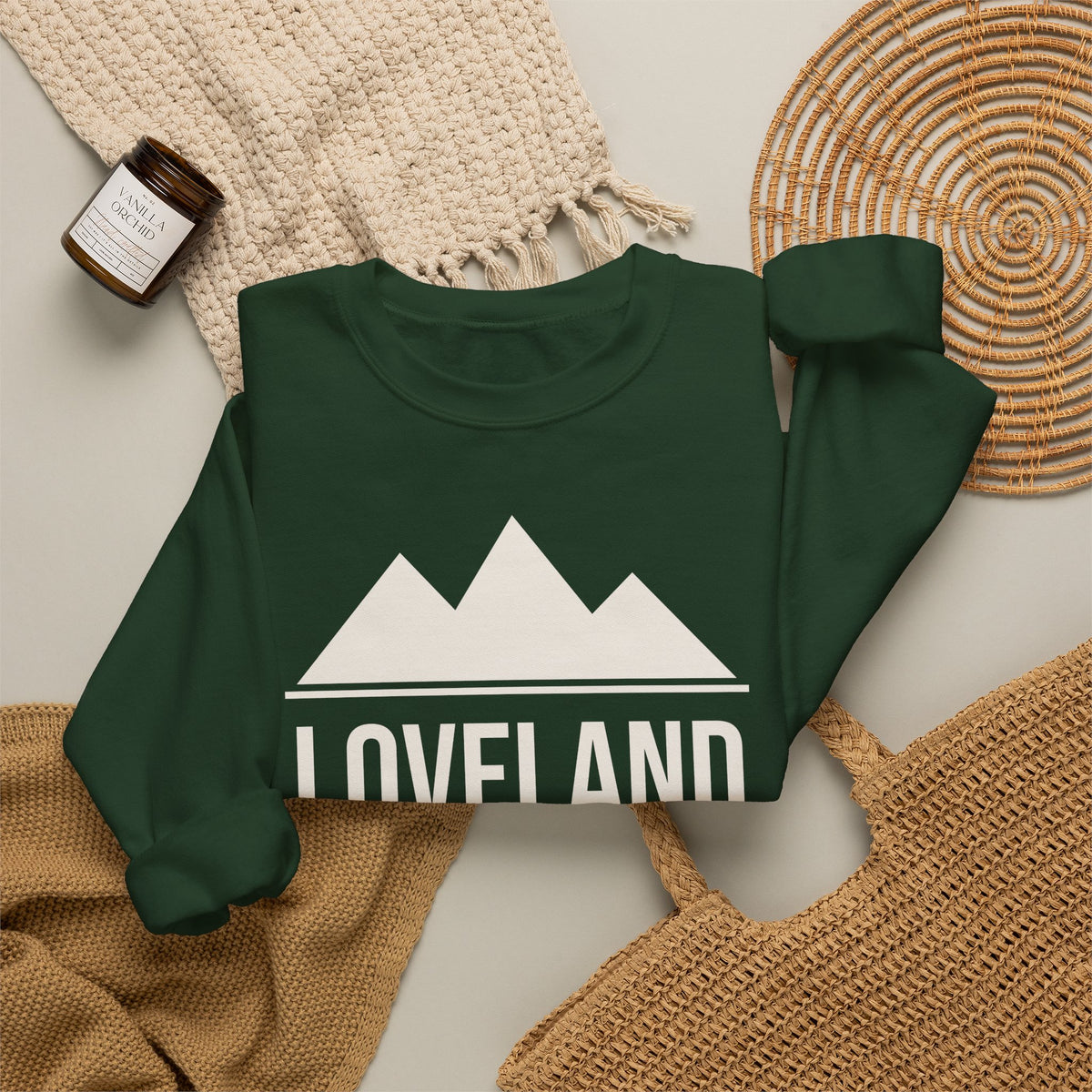 Loveland Colorado Sweetheart City Crewneck Sweatshirt – Dark Colors