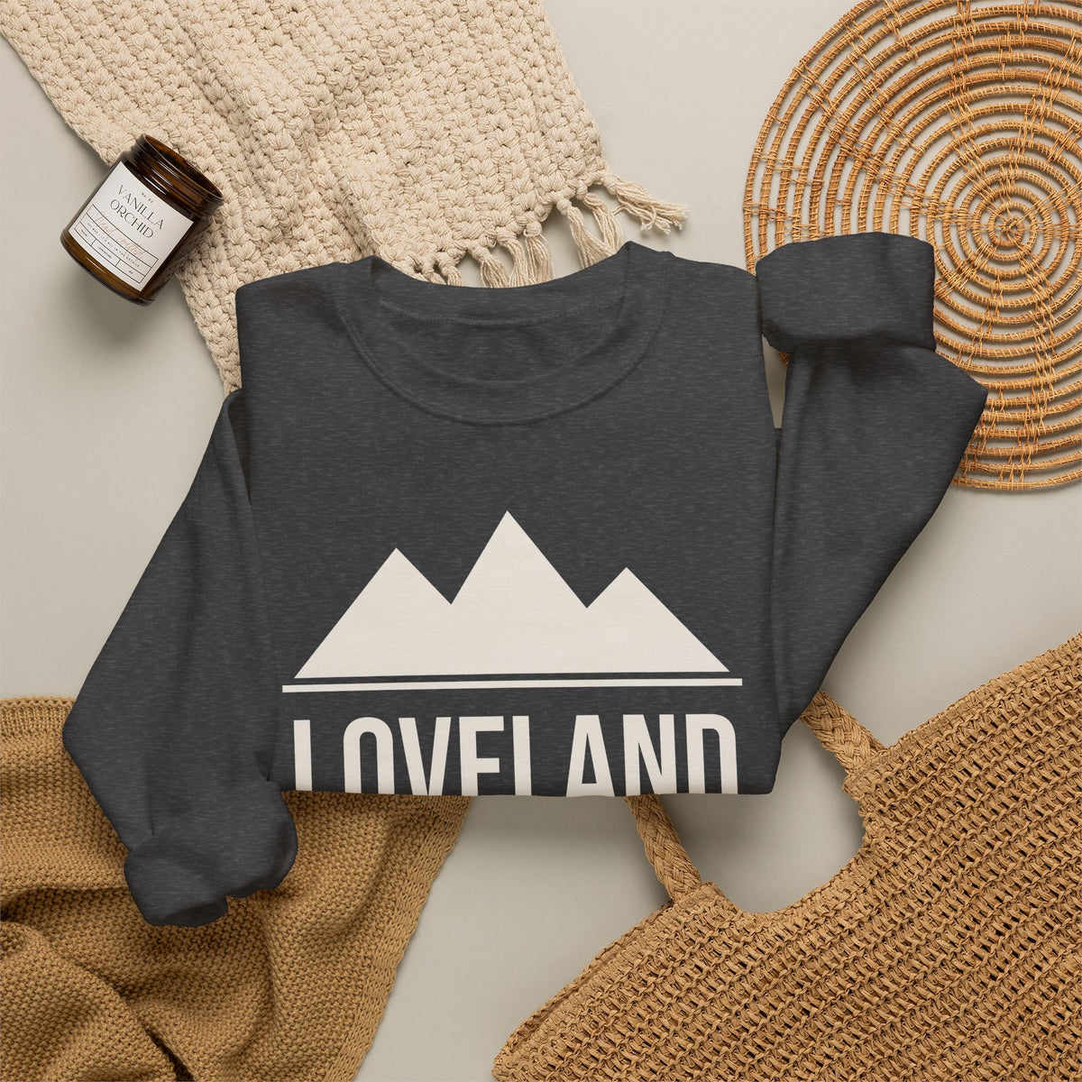 Loveland Colorado Sweetheart City Crewneck Sweatshirt – Dark Colors